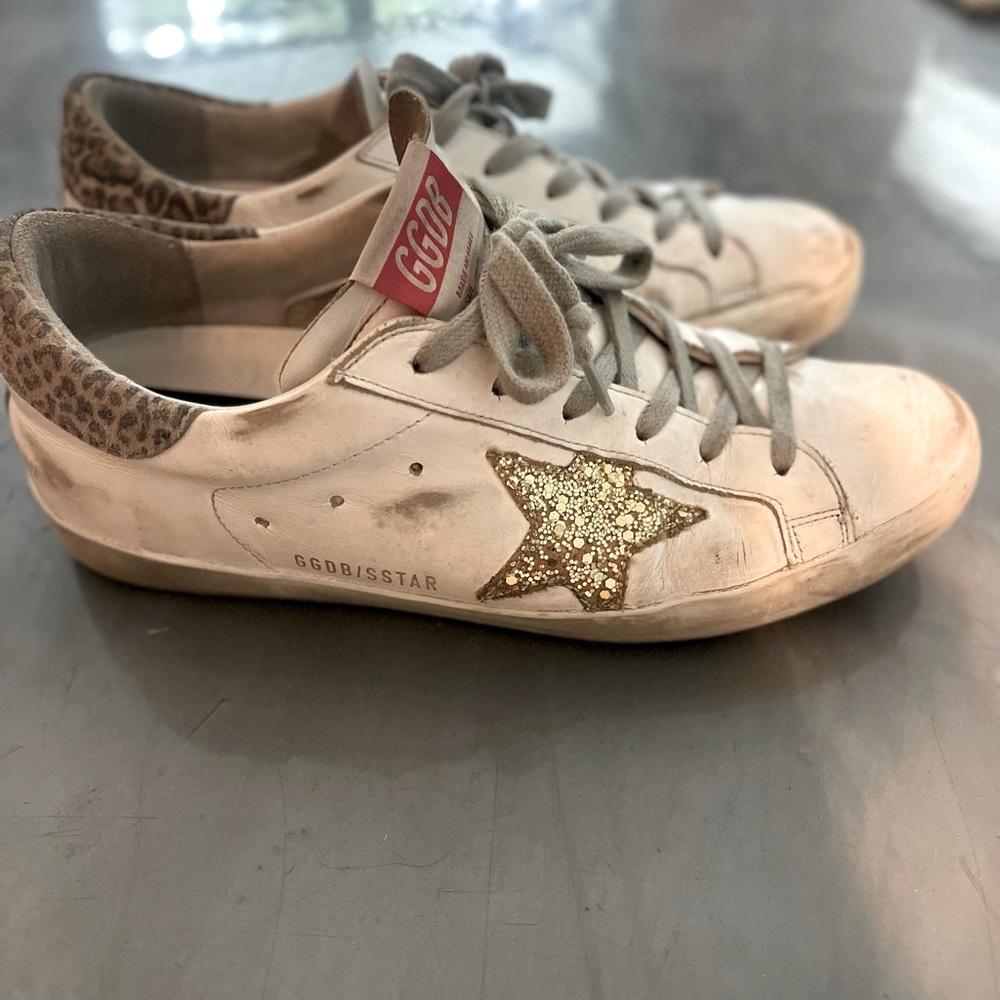 Golden Goose superstar gold glitter star size 38